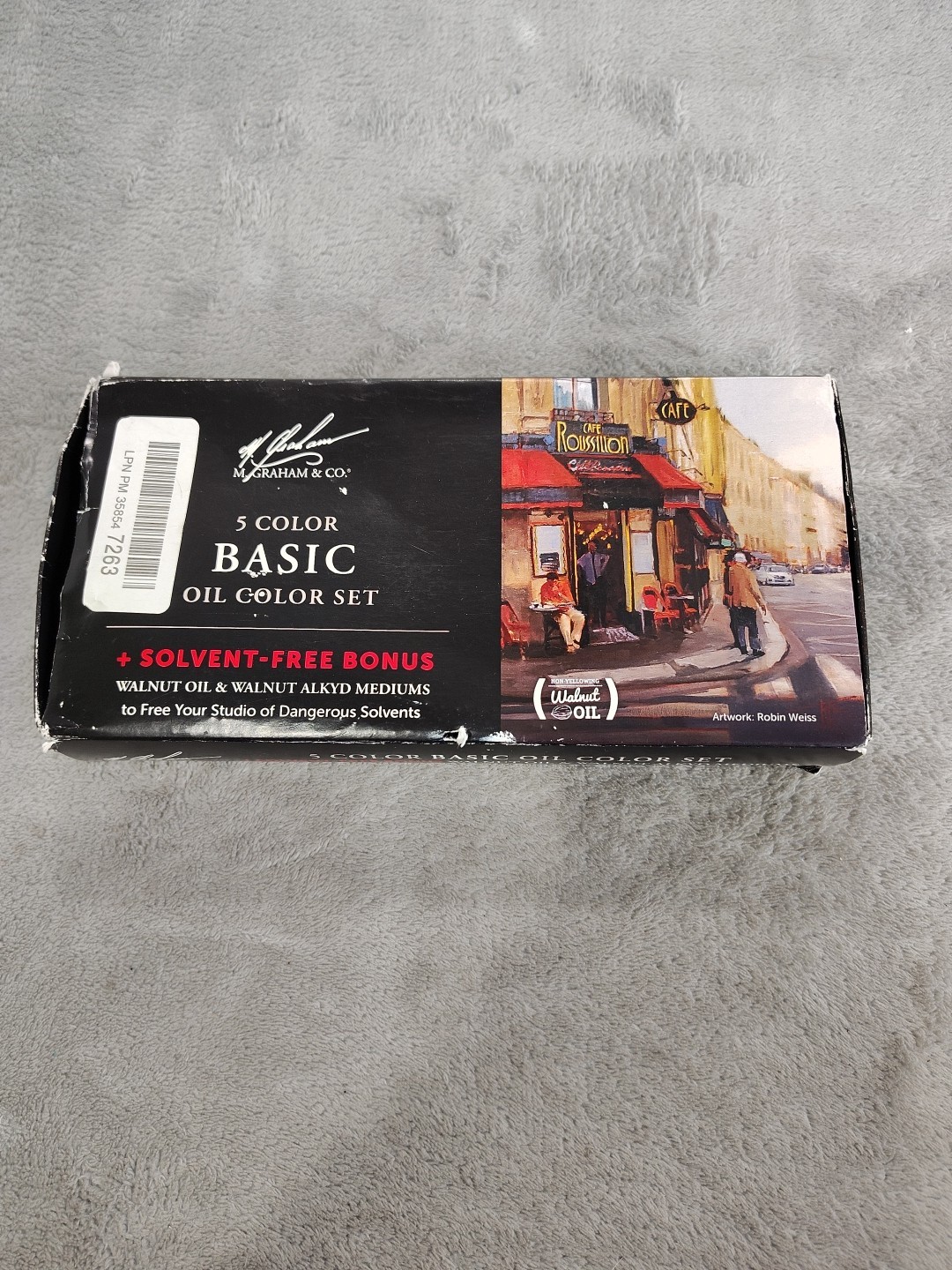 M Graham & Co. Oil Paints Set Of 5 Basic Colors And Walnut Mediums  New