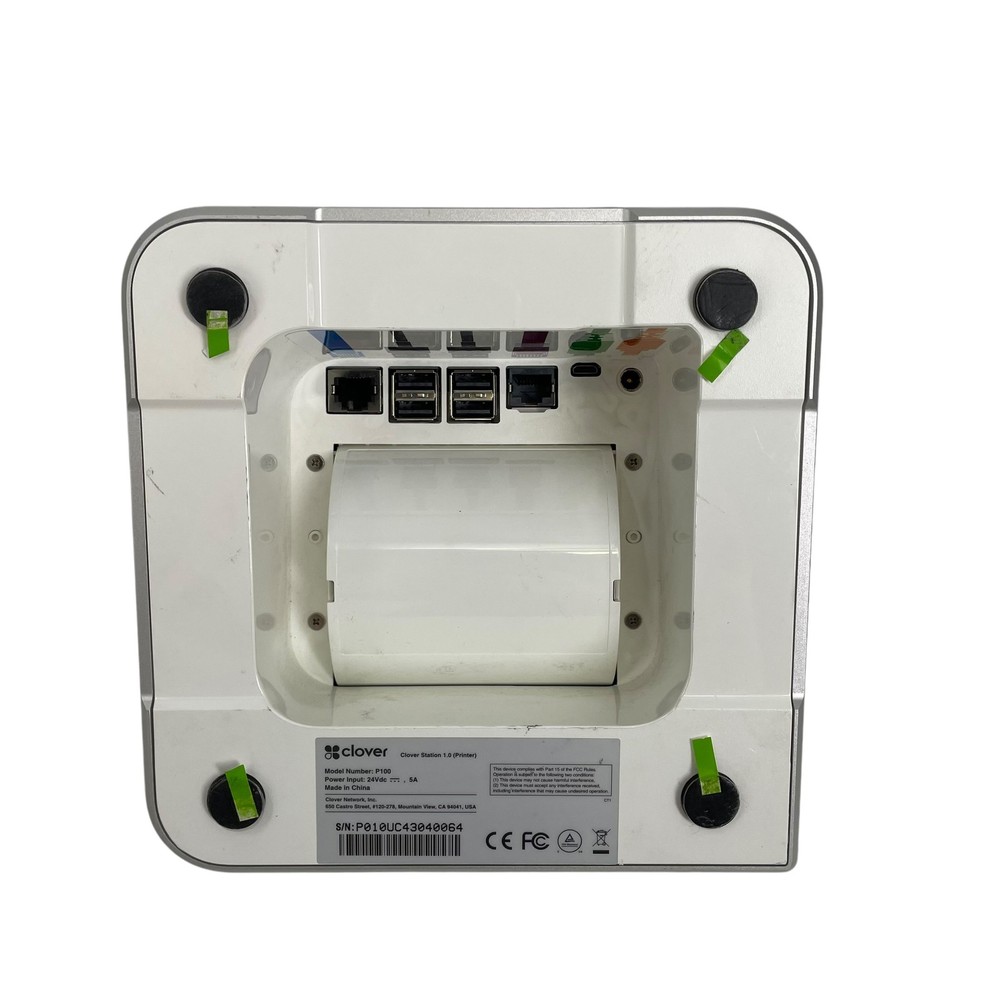 Clover C100 Touch Screen w/ P-100 Printer White #U3453