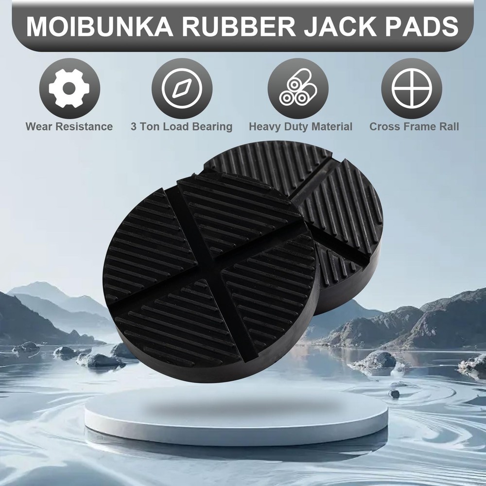 Moibunka Universal Floor Jack Rubber Pad, Cross Beam 1 PACK, Black