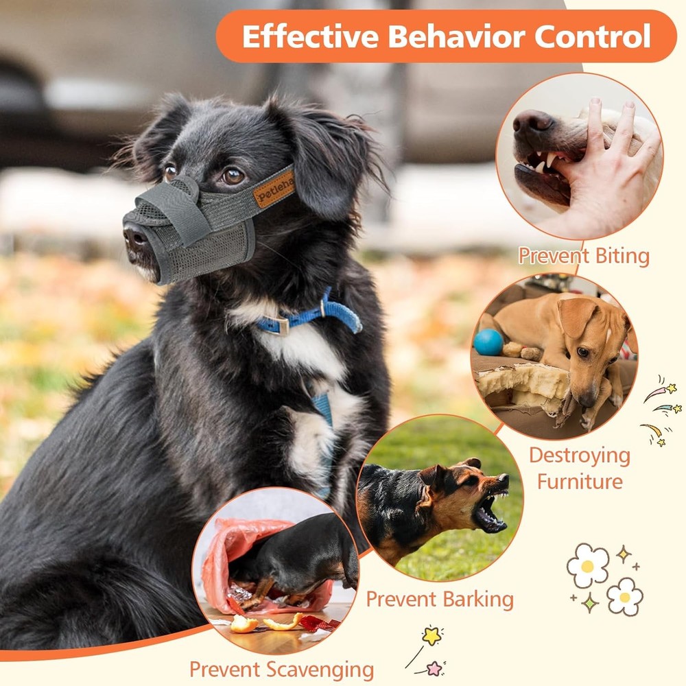 Soft Dog Muzzle Breathable Mesh Muzzle Small Medium Large Sized Dog Mouth Cover