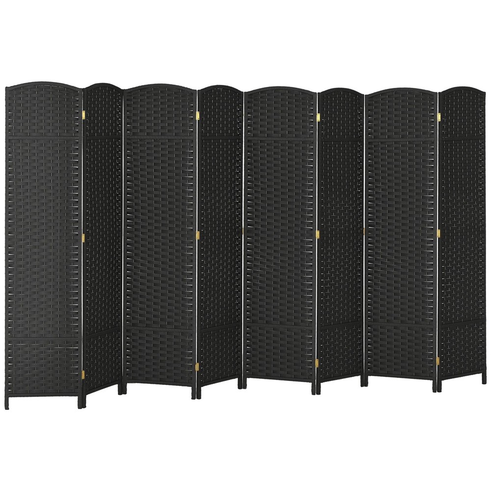 HOMCOM 8 Panel Room Divider Freestanding Folding Privacy Screen Black