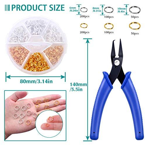 Split Rings for Jewelry Making, 700pcs Small Split Ring with Split Ring