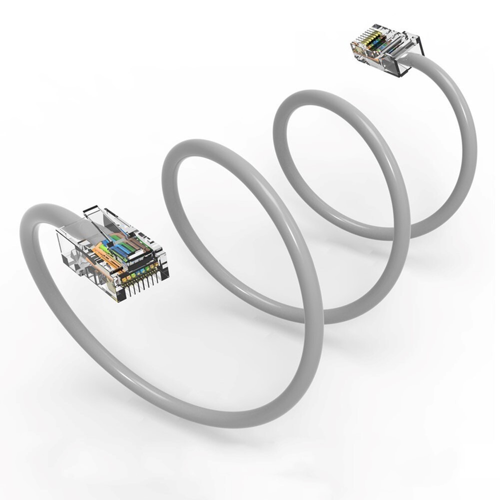 3FT Cat5e RJ45 Ethernet LAN Network UTP Non-Booted Patch Cable Cord Copper Gray