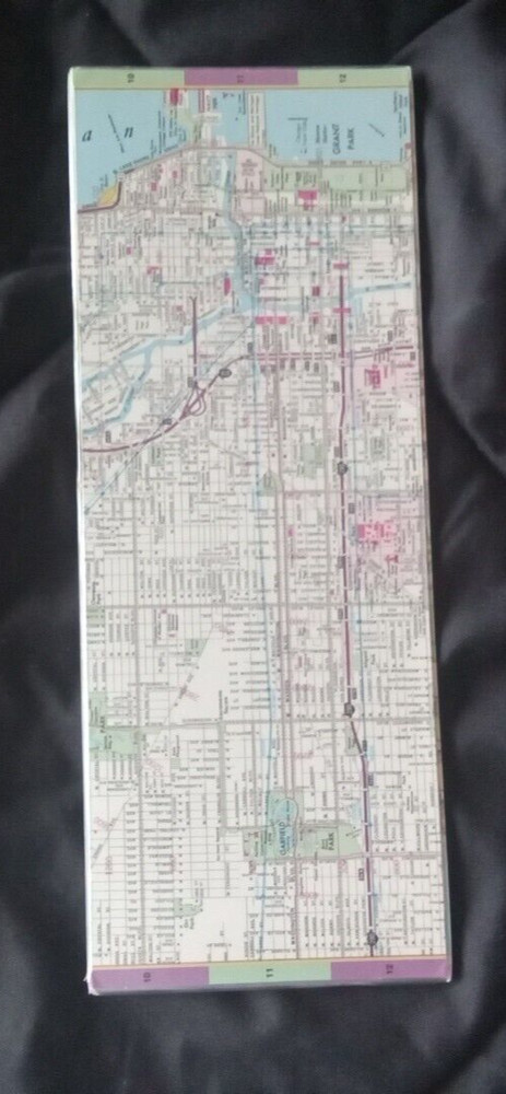 USHA LAMINATED FOLDUP FASTMAP CHICAGO ILLINOIS MAP