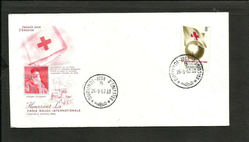 RED CROSS BURUNDI 1963 FDC VF