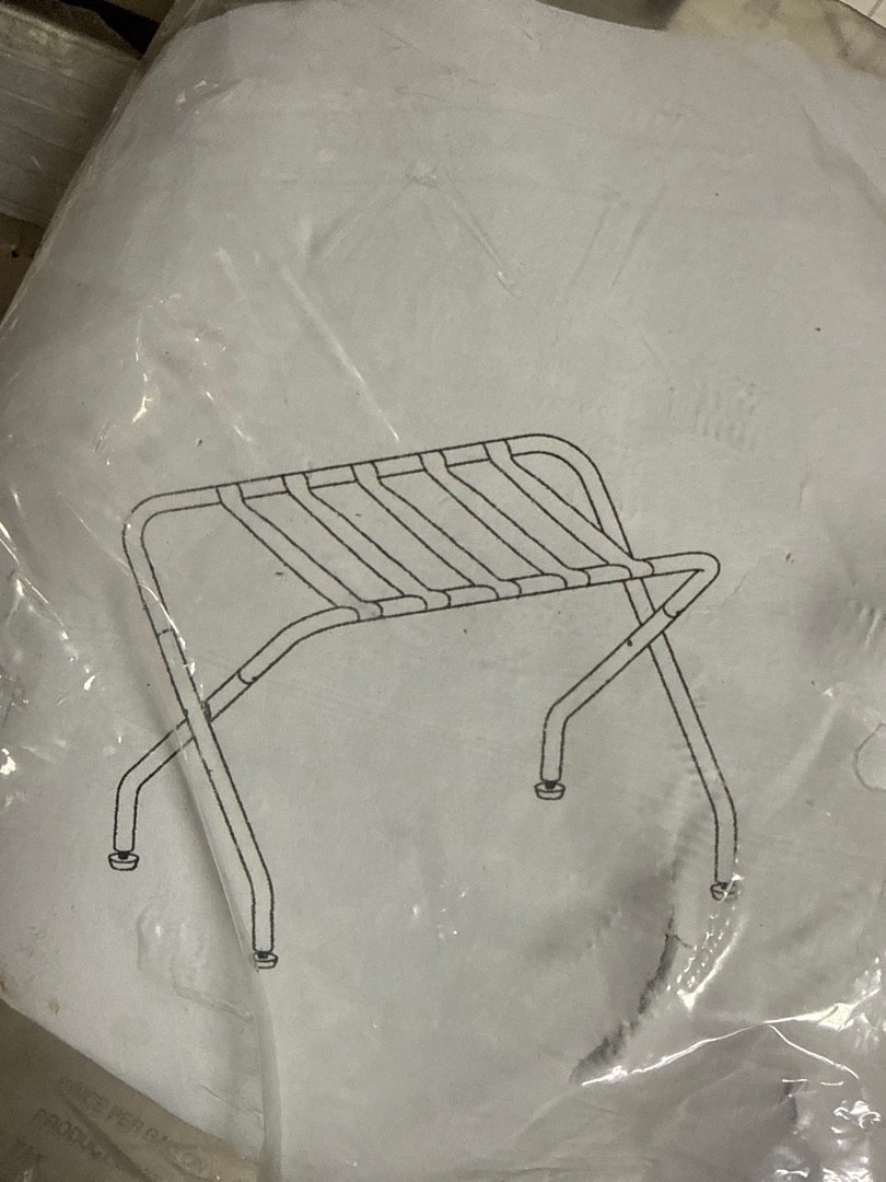 Kings Brand Furniture - Black Metal Foldable Luggage Rack Stand with Nylon Belts