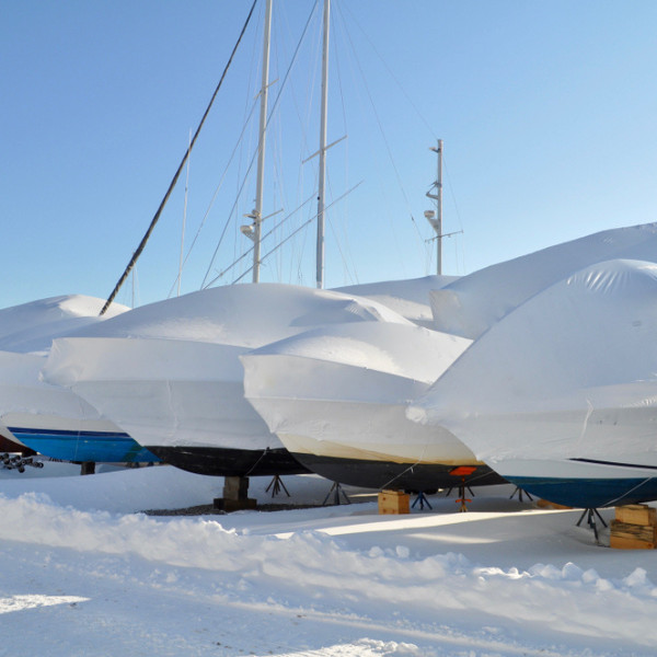 Farm Plastic Supply - Flame Retardant White Storage & Boat Shrink Wrap - 9 mil