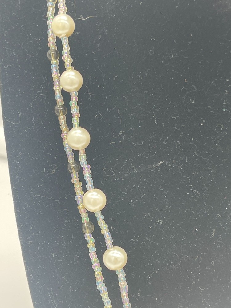 Vintage Multi Strand Pearl Shell Statement Necklace