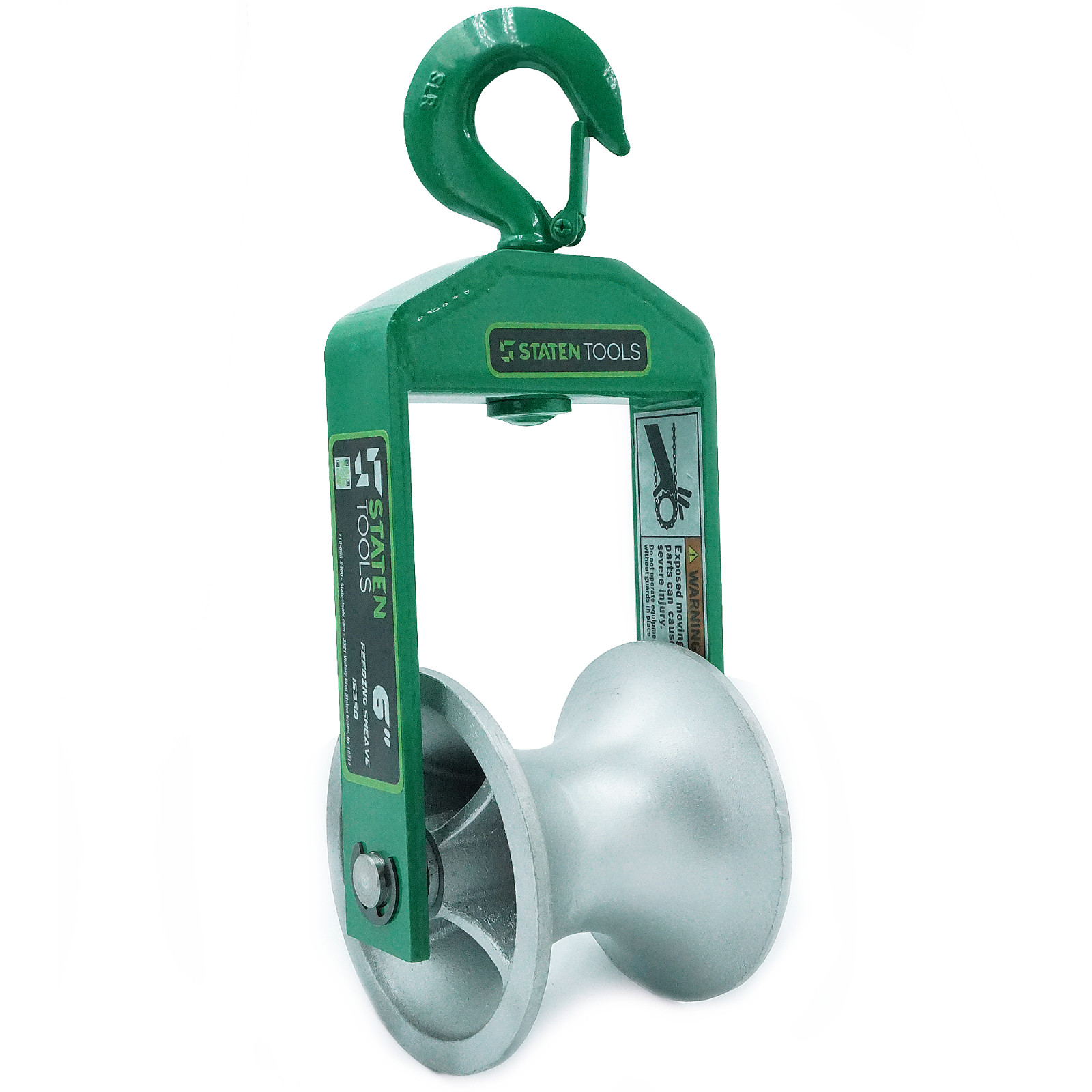 Staten Tools 650 Cable Puller Sheave, Hook, Wire, 6 In Diameter 6500lb