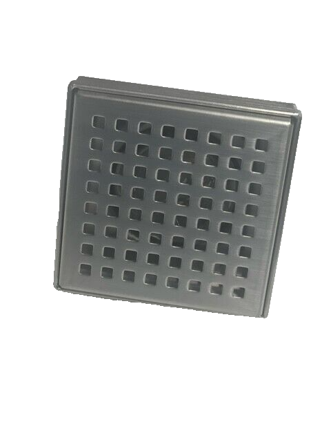 4" Square Brushed Nickel Shower Drain