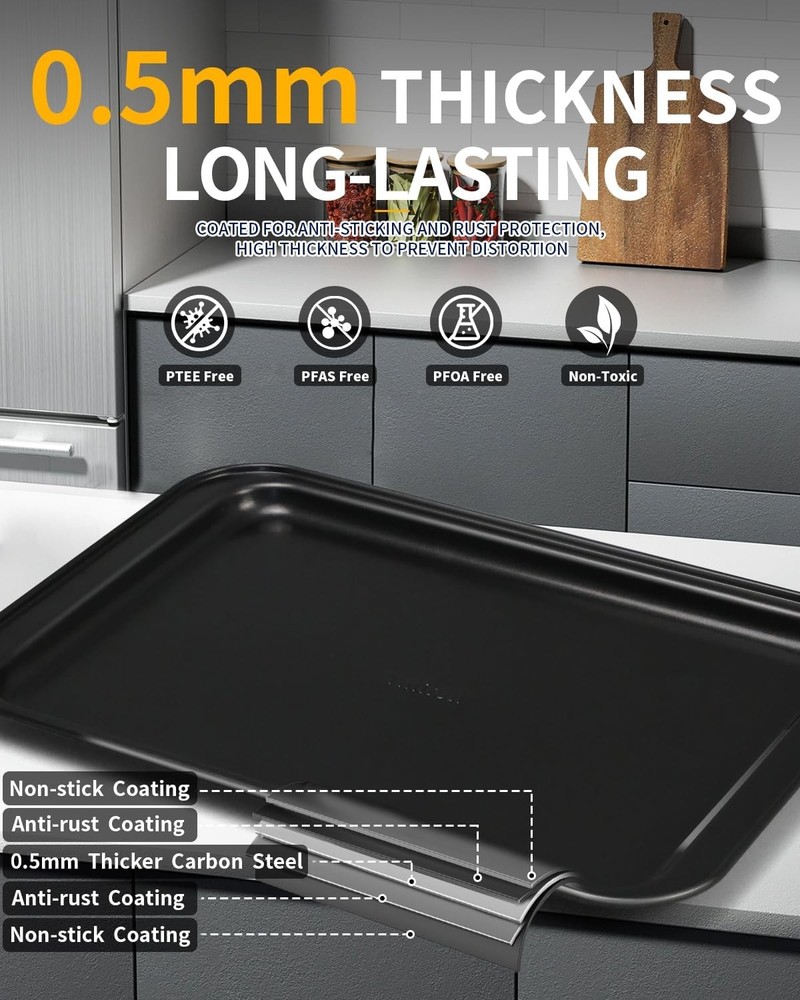 Nonstick Baking Pans Set 19 PCS Stackable Bakeware Sets Oven Pan Set Includes