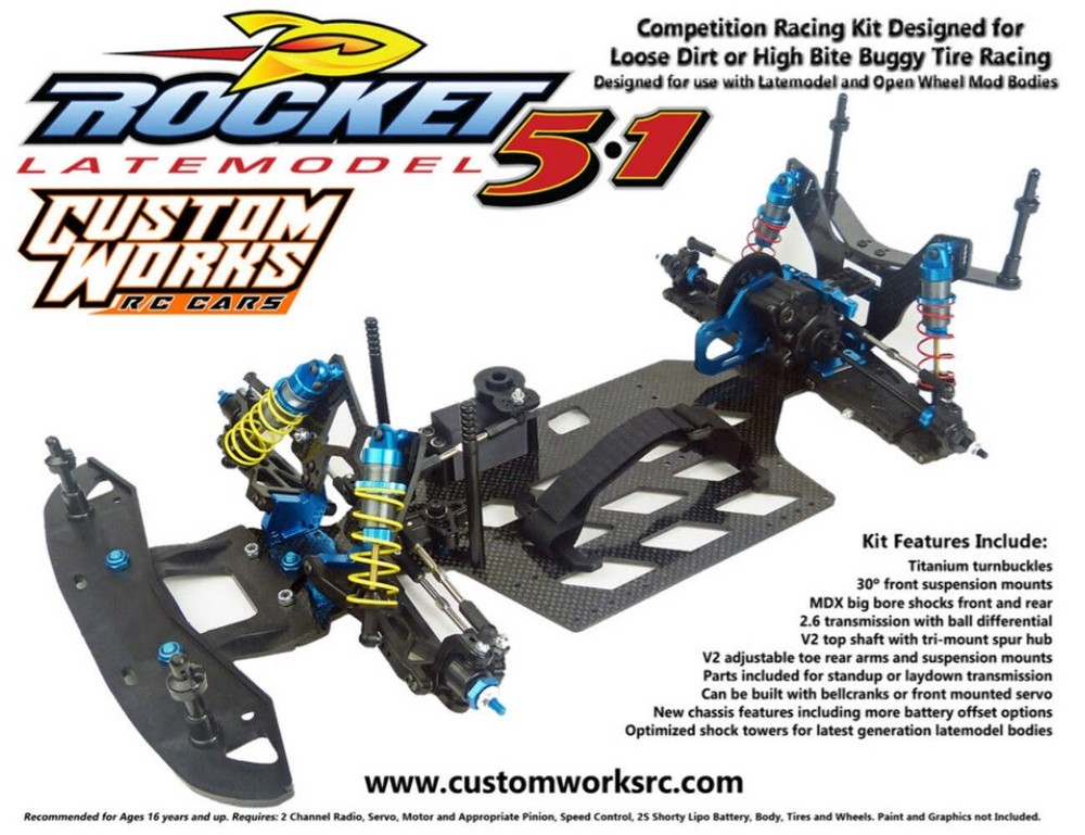 ROCKET 5.1 1/10 LATE MODEL COMPETITION RACING KIT CUSTOM WORKS