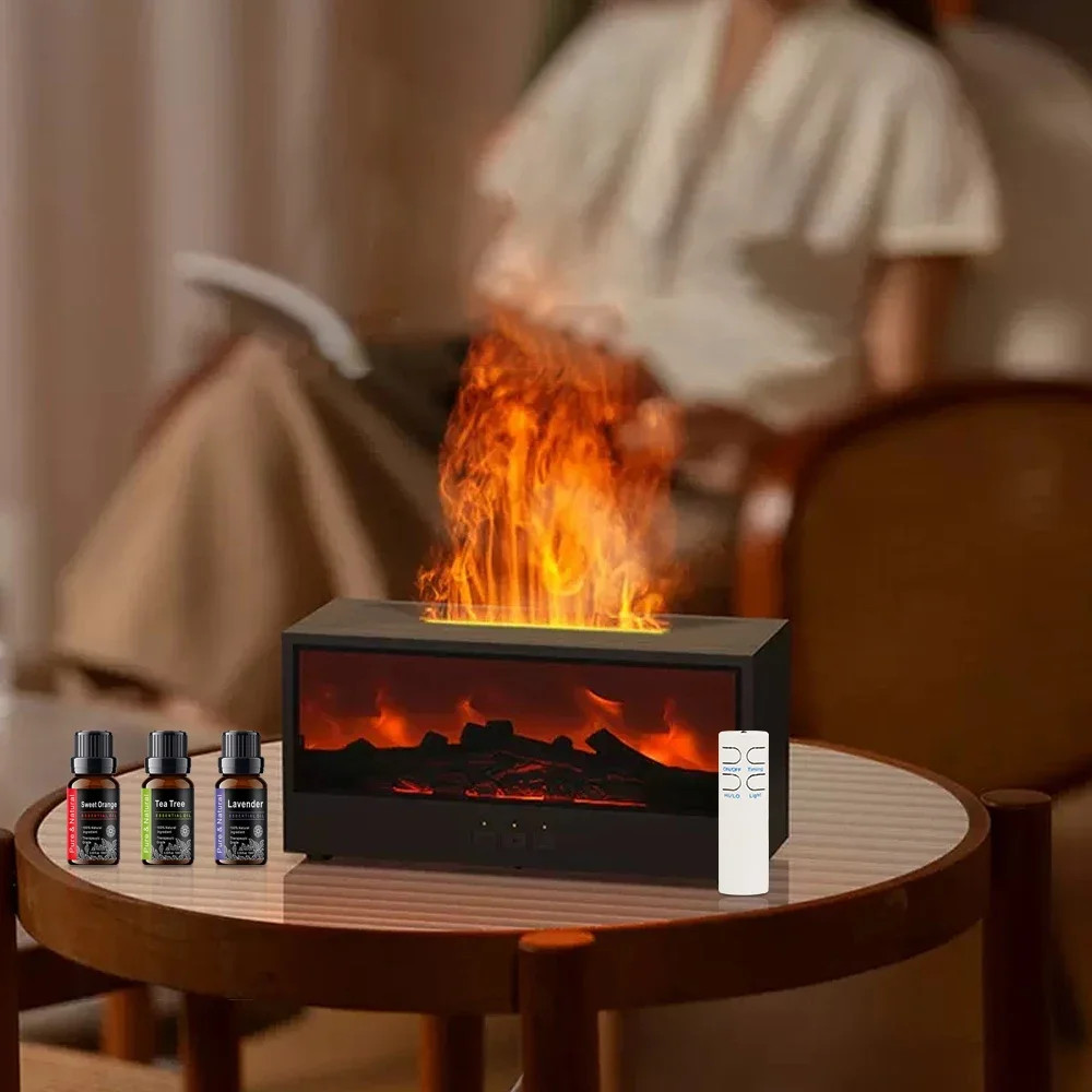 Desktop Fireplace with Atmosphere Light - Portable Simulation Fireplace Heater