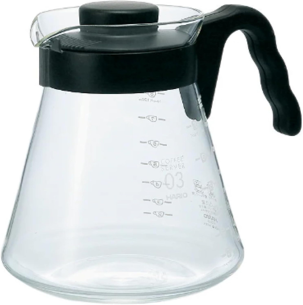 V60 Glass Coffee Server, 1000Ml, Black