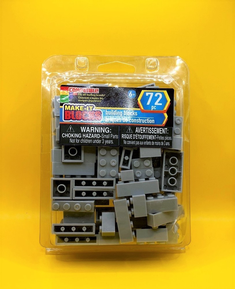 Make It Blocks 72pc x2 Lot Building Bricks Gray Brown Compatible Style