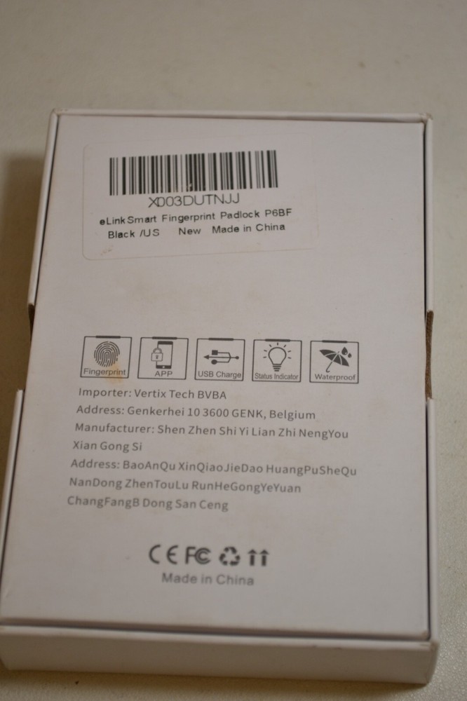 Smart Padlock Fingerprint/App Control eLinkSmart P6BF (Black)