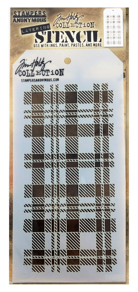 Tim Holtz Layering Stencil Plaid Checkered Patterns Template Stampers Anonymous
