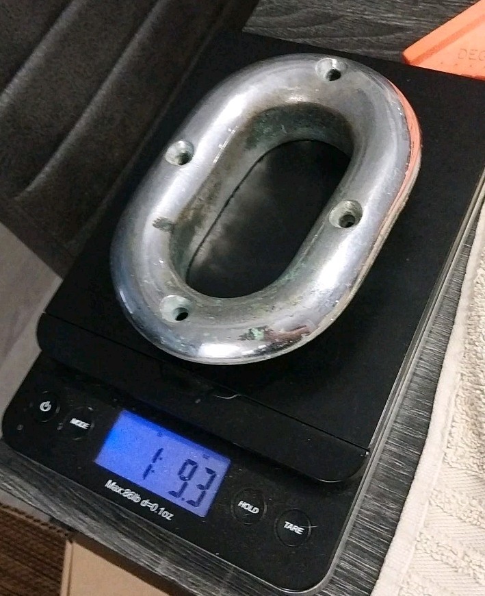 Vintage Heavy Oval Boat Hawse Pipe 4.25" x 6.25" Chrome Plated Bronze