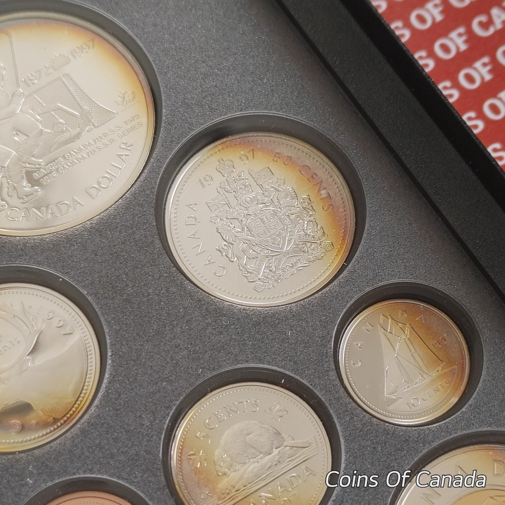 1997 Canada Silver Proof Set - Rainbow Toned Coins - Impressive! #coinsofcanada