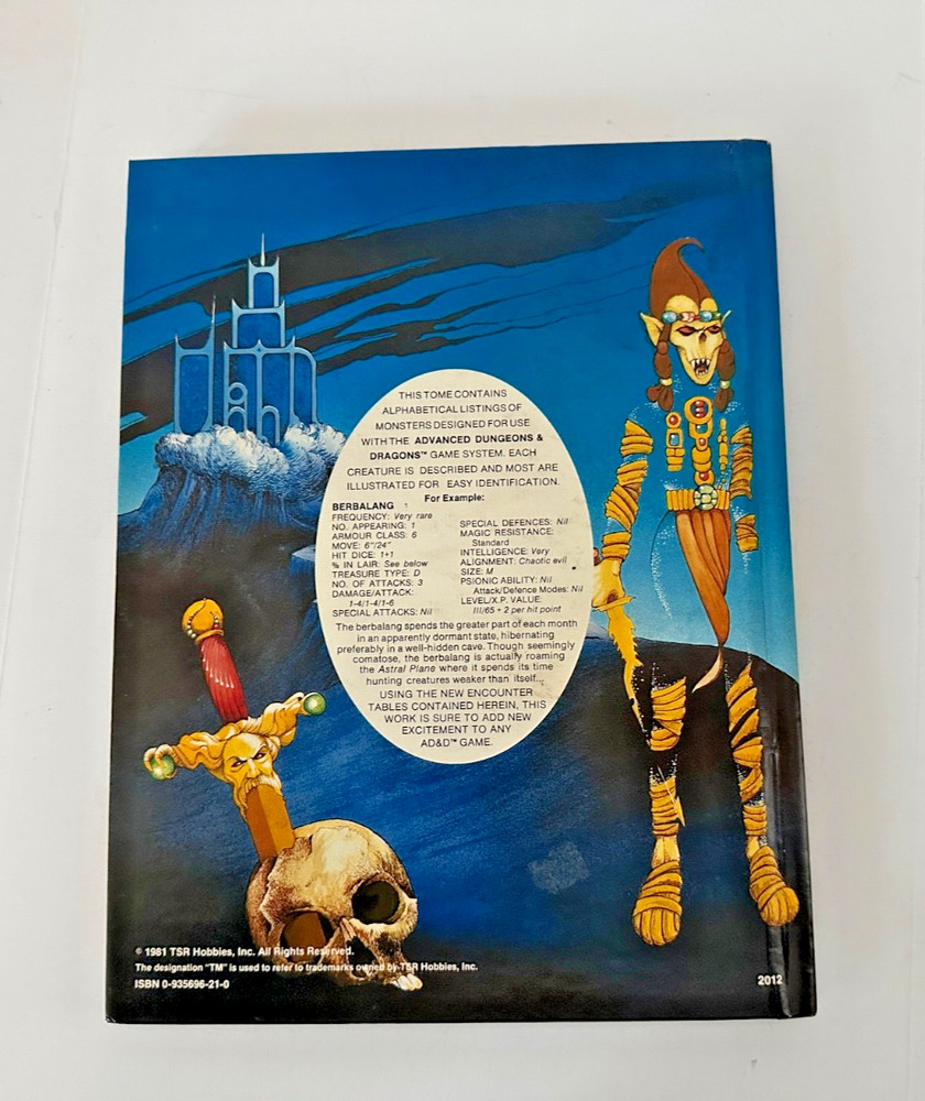 AD&D Dungeons & Dragons FIEND FOLIO Creatures Monsters 1st Ed HC 1981 TSR #2012