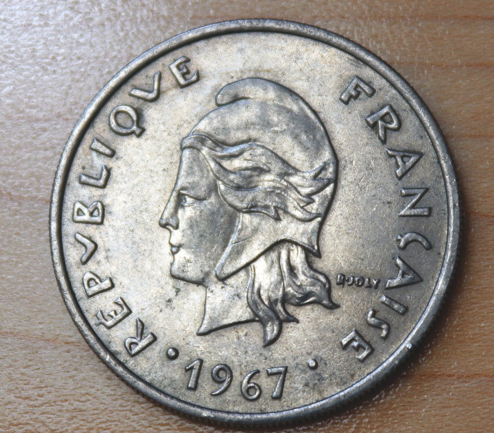 1967 French Polynesia 20 Francs