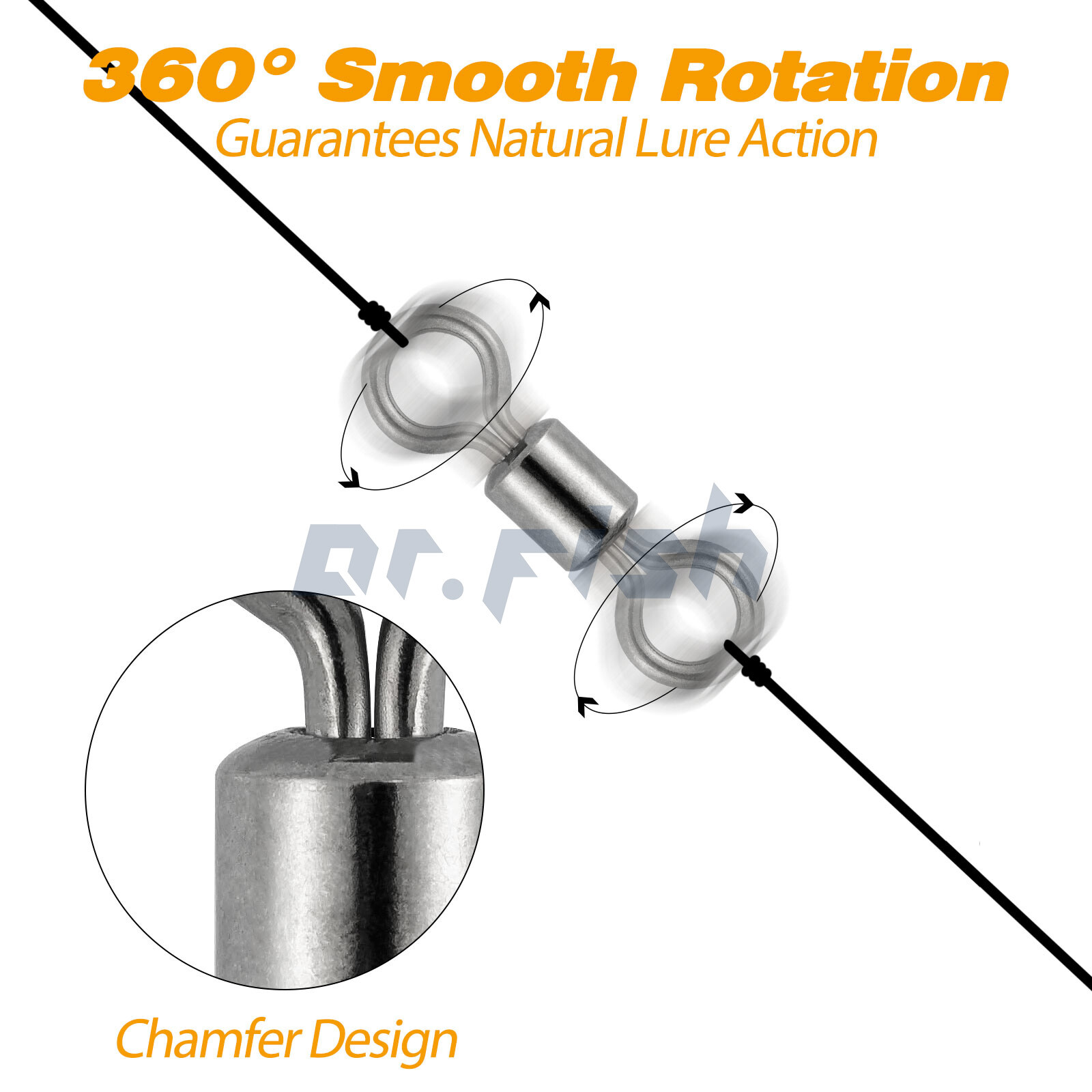 Rolling Barrel Swivels 20Lb-1323Lb Fishing Swivels Solid Ring #12-10/0 Bulk