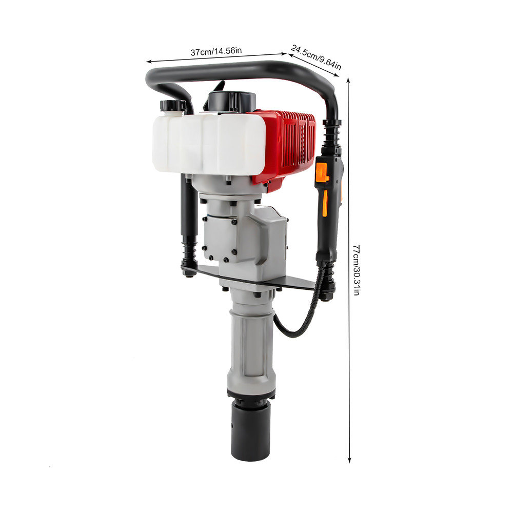 Petrol Post Driver 1900W 52cc Two-Stroke Engine with Shock Absorption