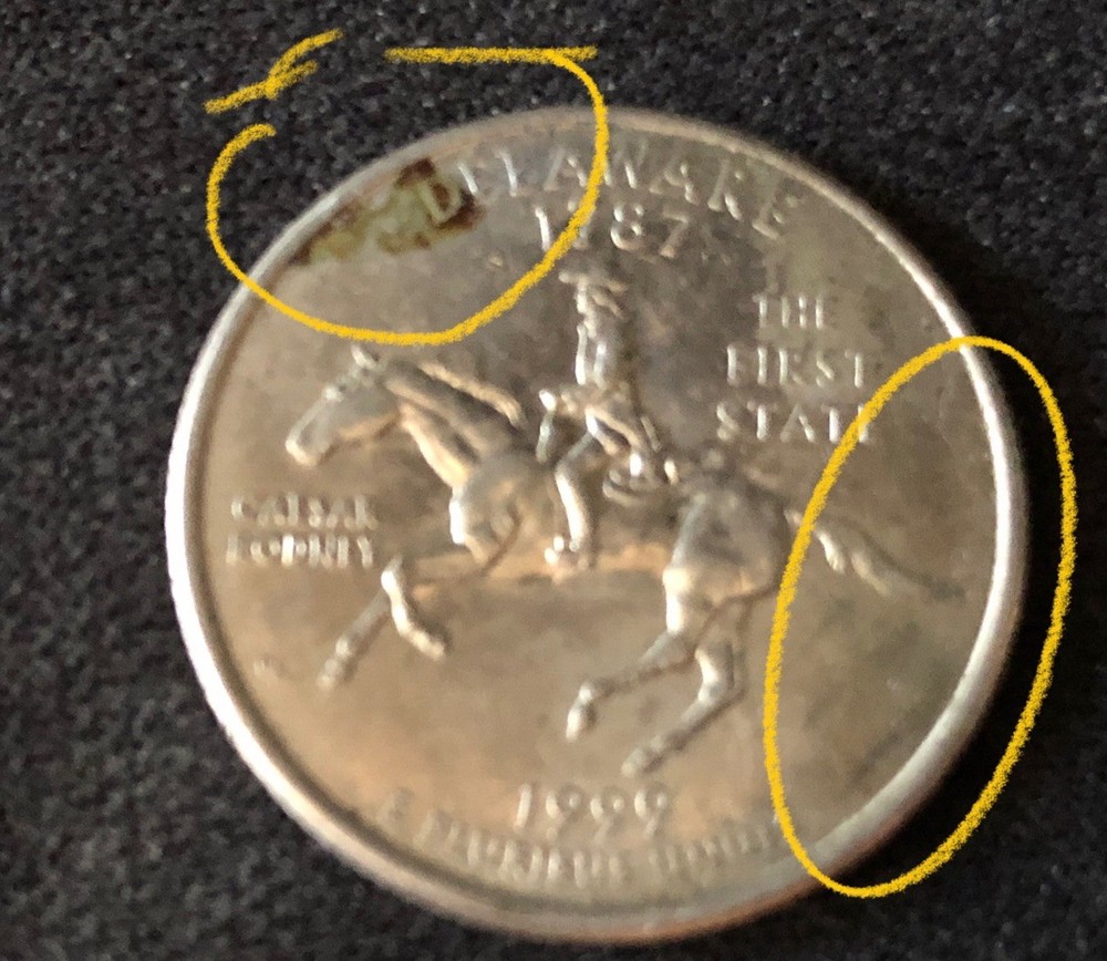 1999-Delaware D Mint With Errors
