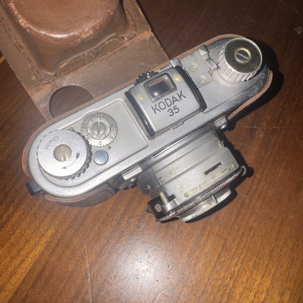 KODAK 35 F 4.5 Flash Diomatic Shutter With Case Untested As-Is