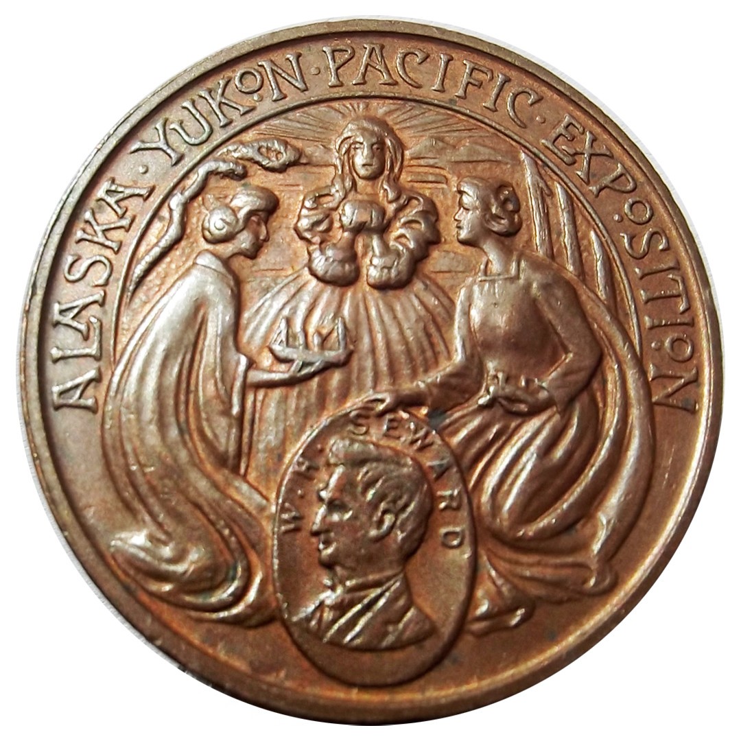 1909 Alaska-Yukon Pacific Expo Official Medal - Seattle World's Fair Token