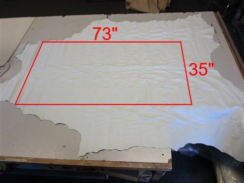 LEATHER HIDE WHITE SMOOTH SURFACE 105" X 73"