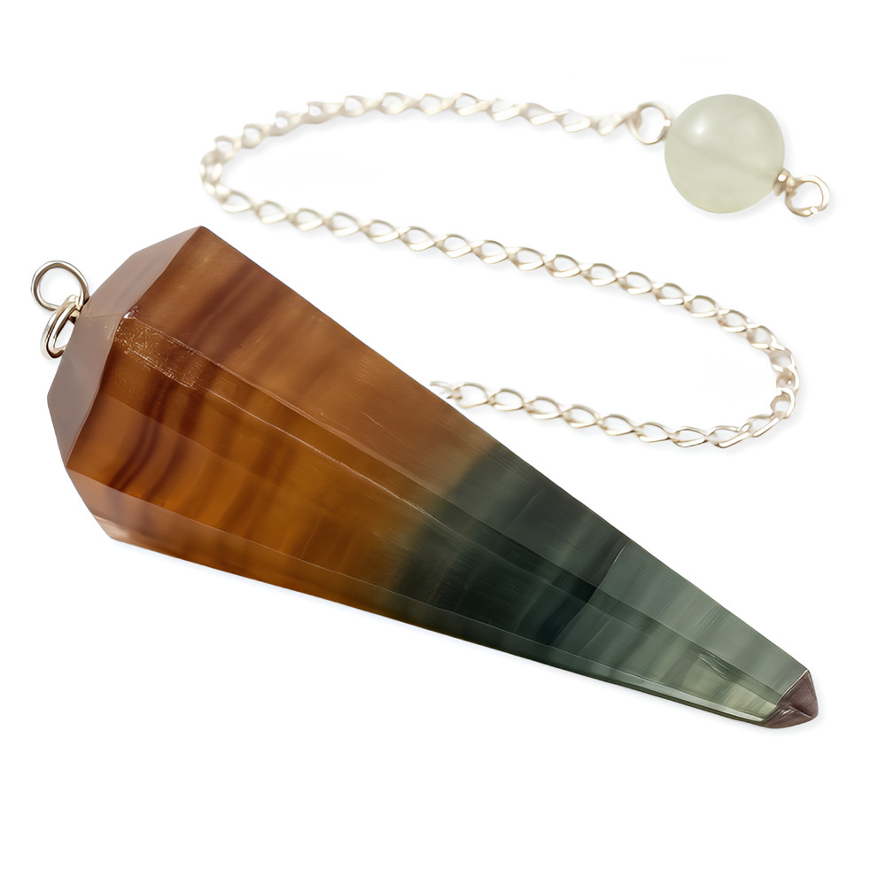 Fluorite Pendulum Dowser Crystal Divination Real Gemstone Scrying Yes No Tool