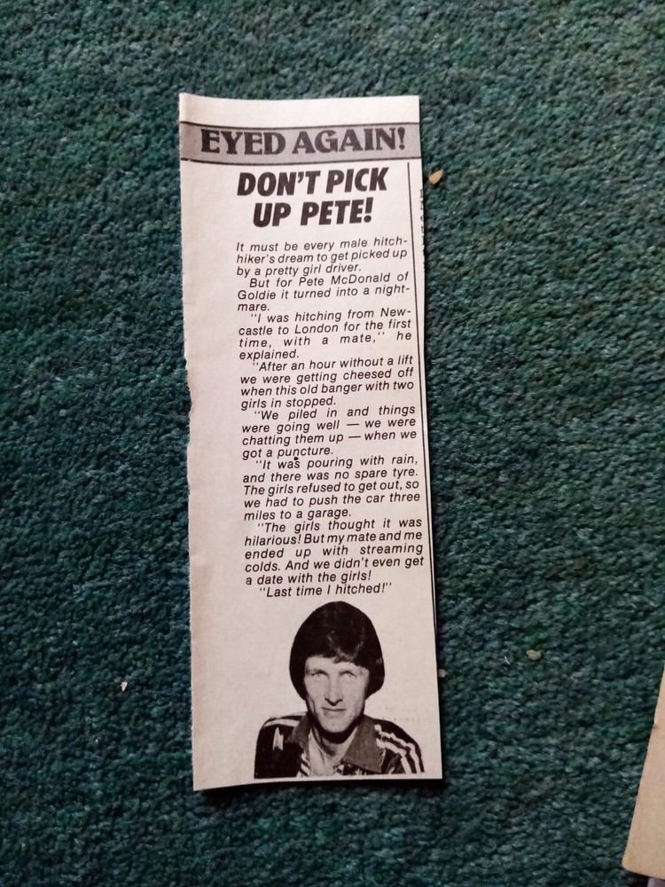 Dii6 Ephemera 1981 Pop Article Pete Mcdonald Goldie