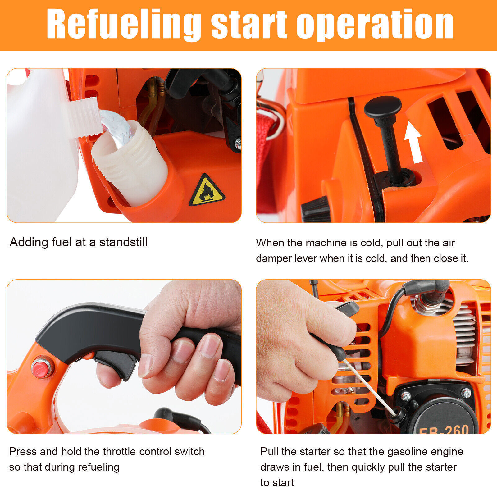 Handheld Leaf Blower Gas Powered 2-Stroke Commercial Heavy Duty Grass Yard Clean