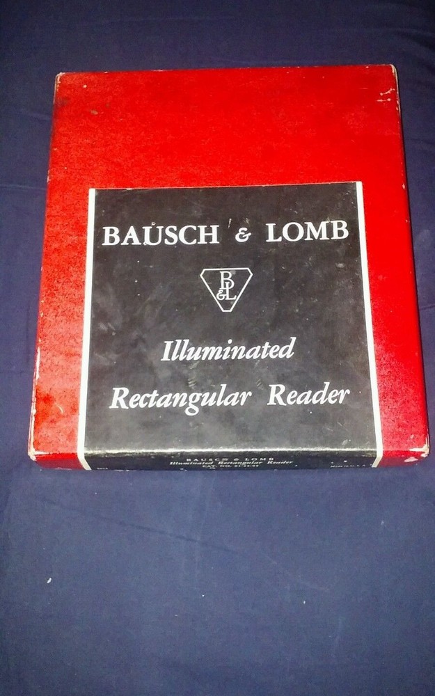 Vintage BAUSCH & LOMB ILLUMINATED RECTANGULAR READER MAGNIFIER and original box