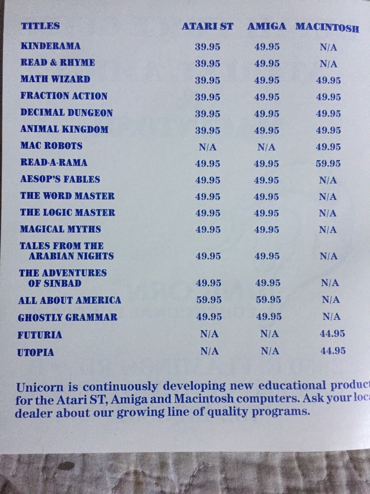 DECIMAL DUNGEON by Unicorn for Atari ST/Mega/TT NEW disk