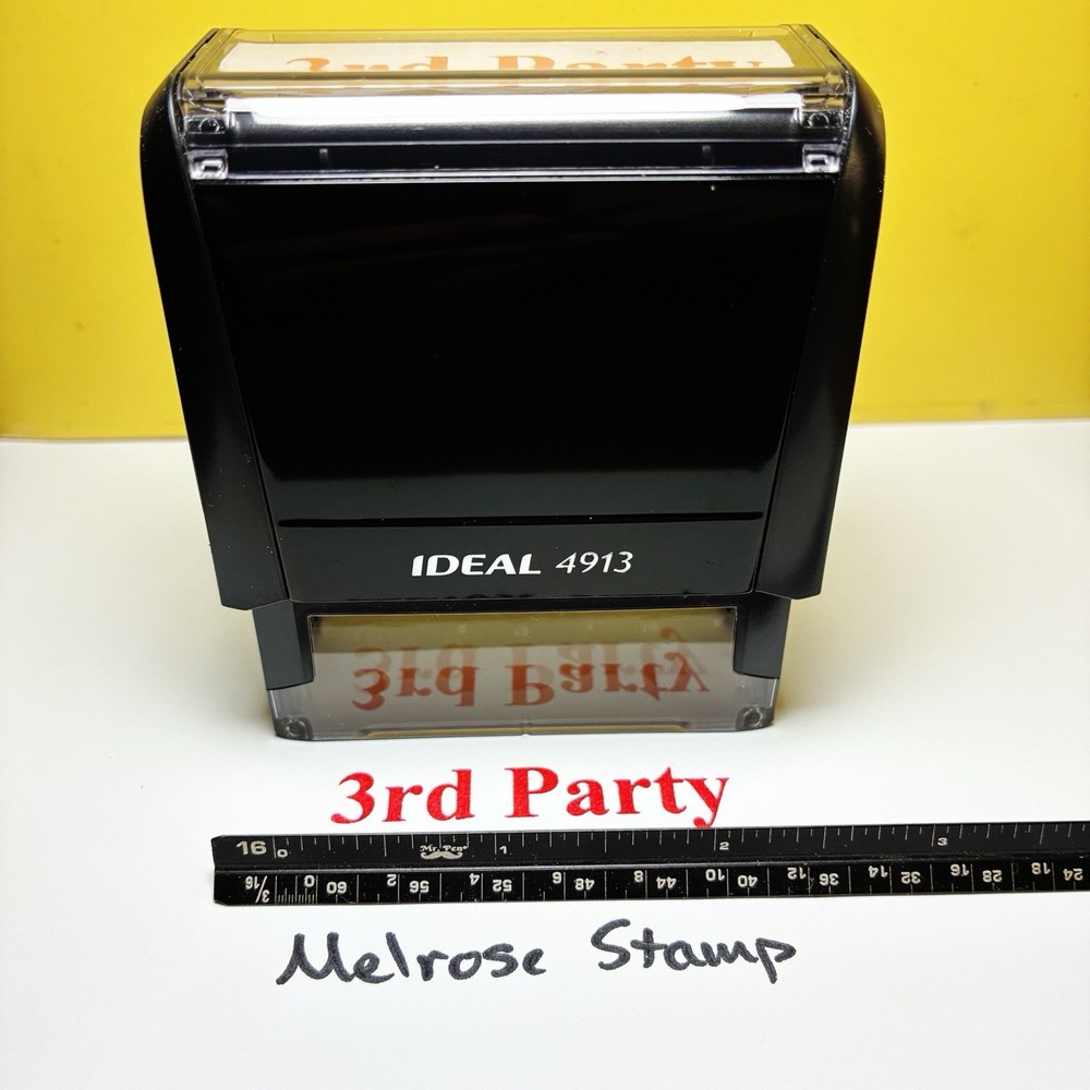 3rd Party Rubber Stamp Red Ink Self Inking Ideal 4913