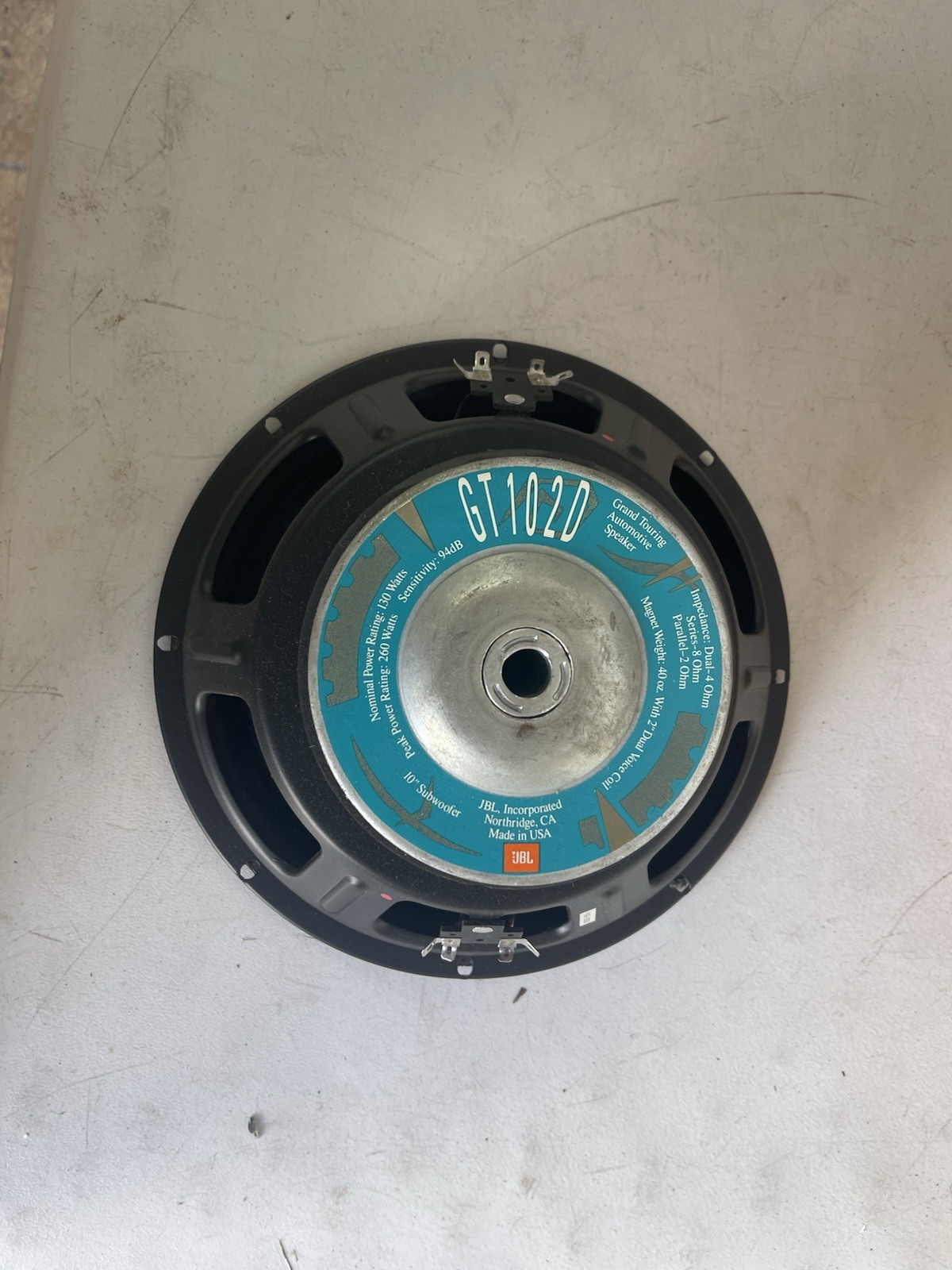 JBL GT102D Grand Touring Automotive Speaker 10" Subwoofer