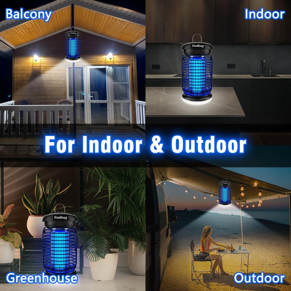 Endbug Bug Zapper, Zapper Outdoor Indoor with LED Light, Medium, 2 in 1