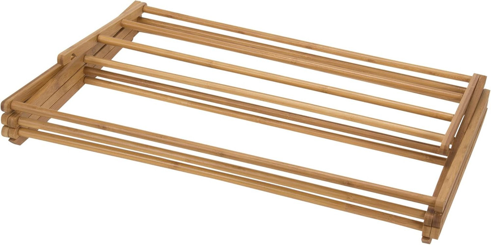 Household Essentials Bamboo Folding Clothes Drying Rack, Upscale Laundry Rack wi