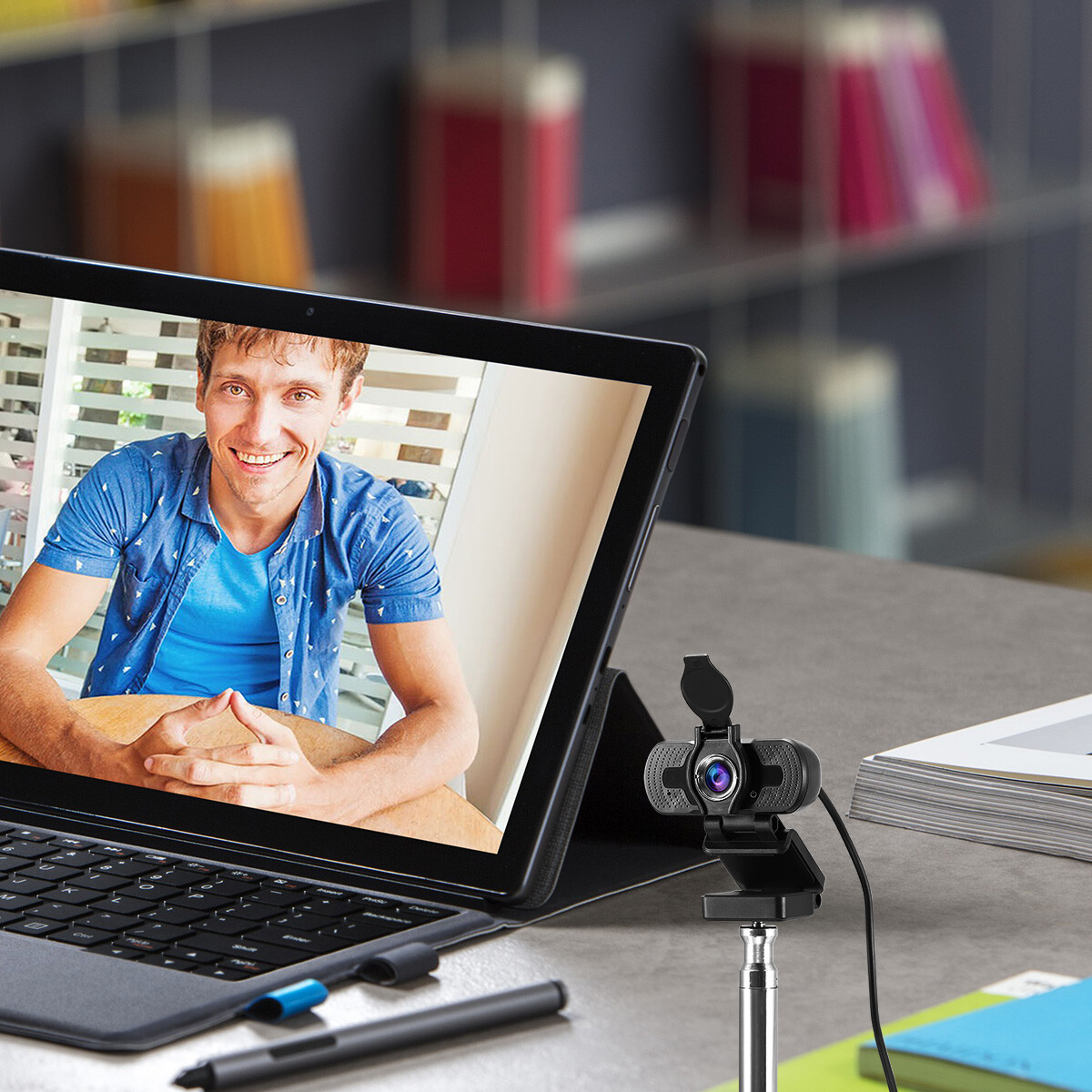 Webcam with Microphone for Desktop 1080P HD USB Computer Camera W/ Privacy Cover