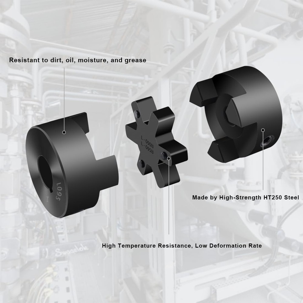Durable 1/2" to 1" L095 Coupling Set & NBR Rubber Insert for Log Splitters