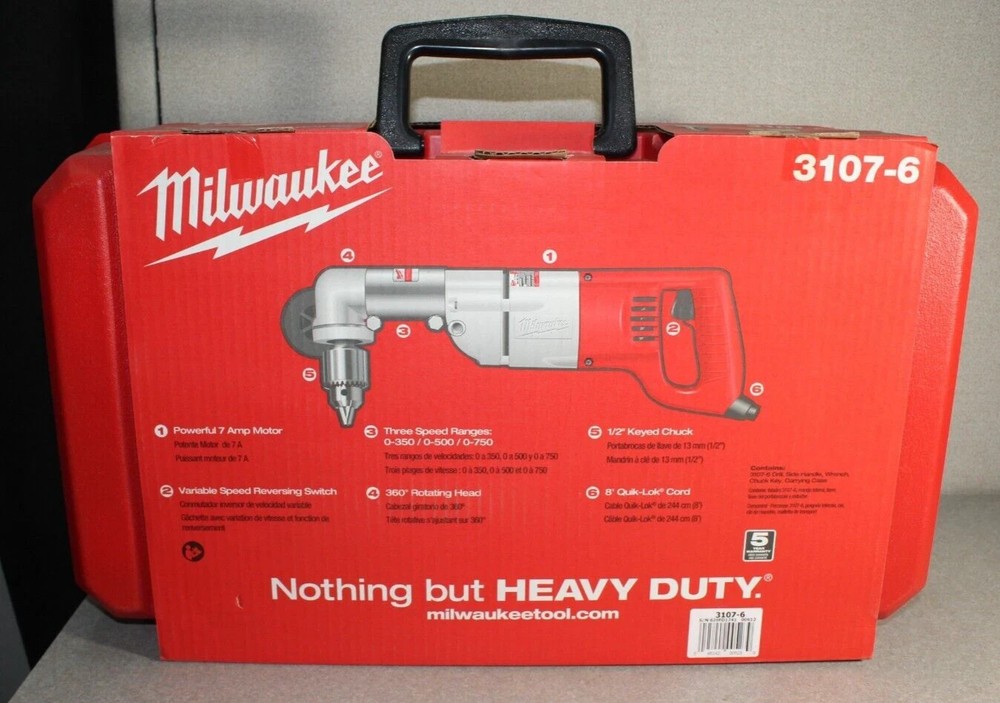 Milwaukee 1/2” D-Handle Right Angle Drill Kit (3107-6)