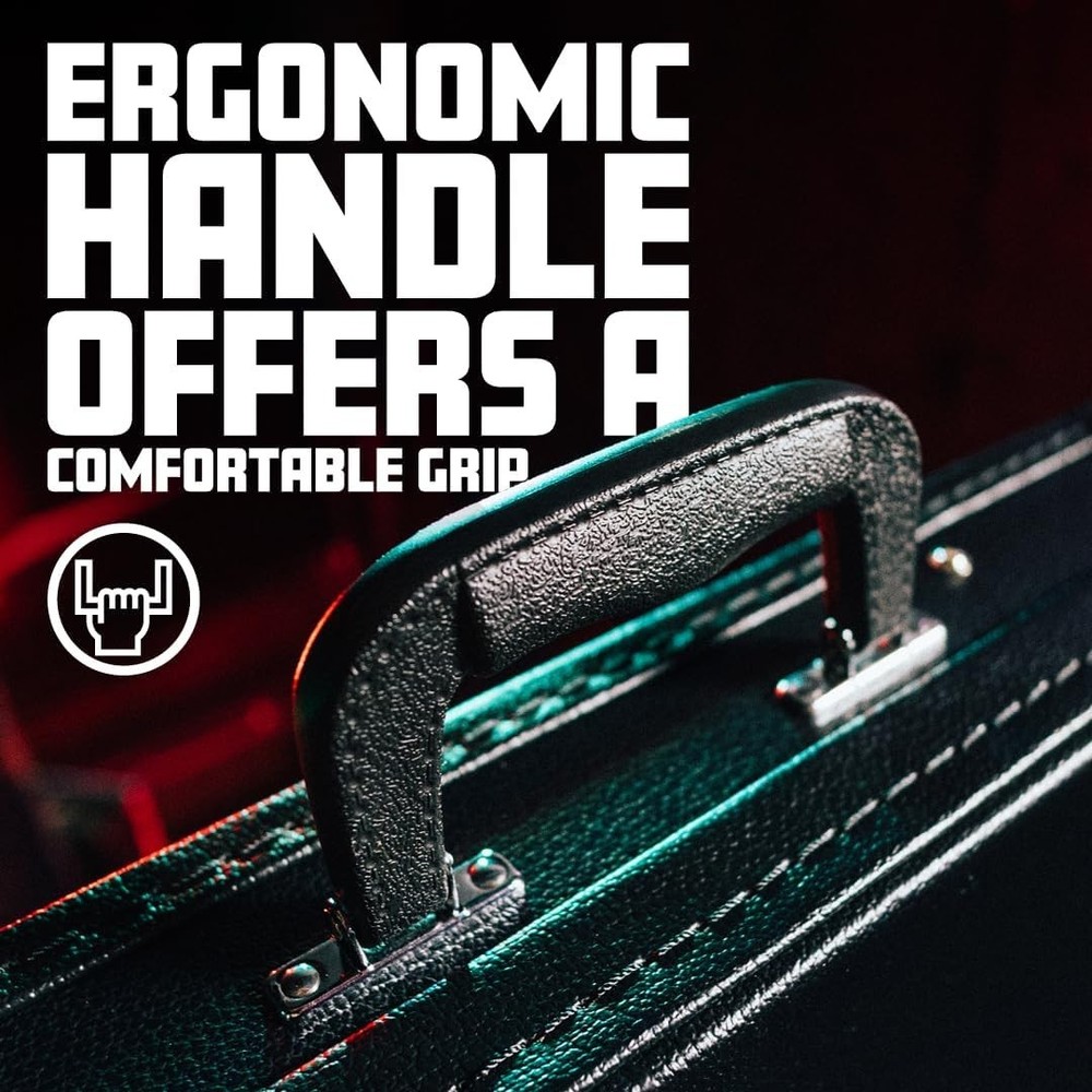 Durable 6/12 String Acoustic Guitar Case with Plush Interior & Locking Latch
