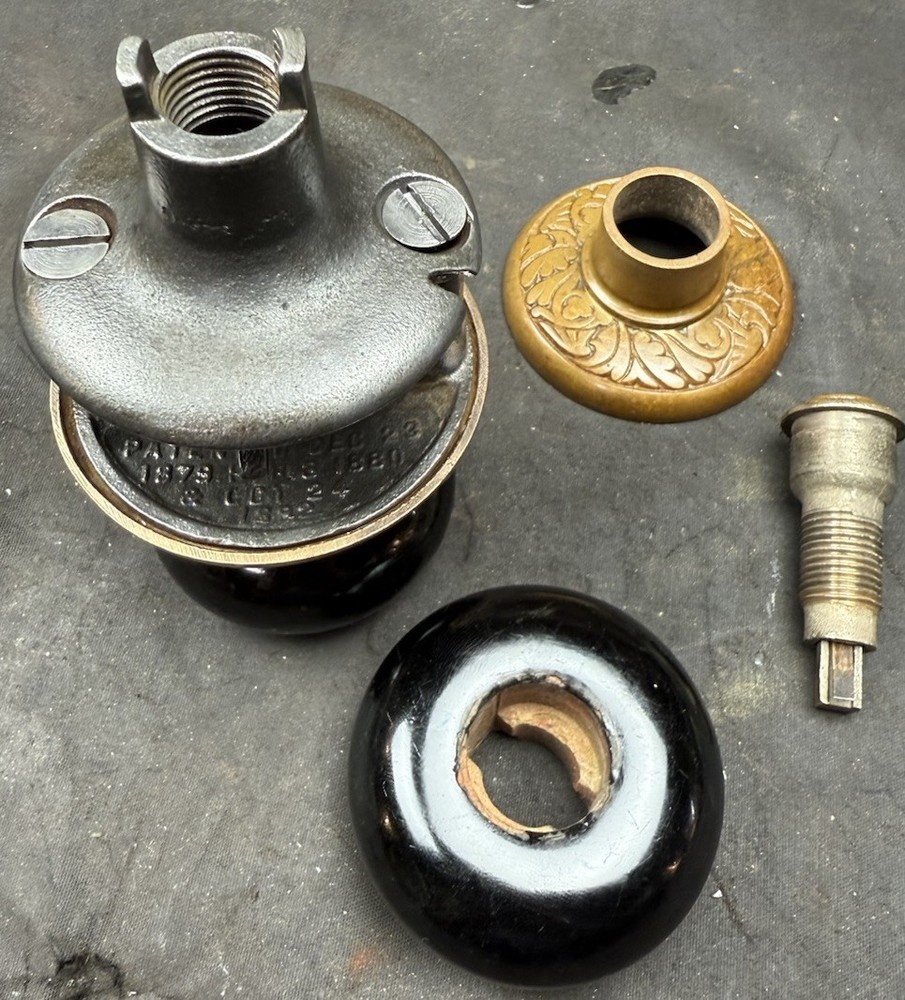 Push Button Door Knobs - Brass And Porcelain Designed By Augustus Prouty 1880