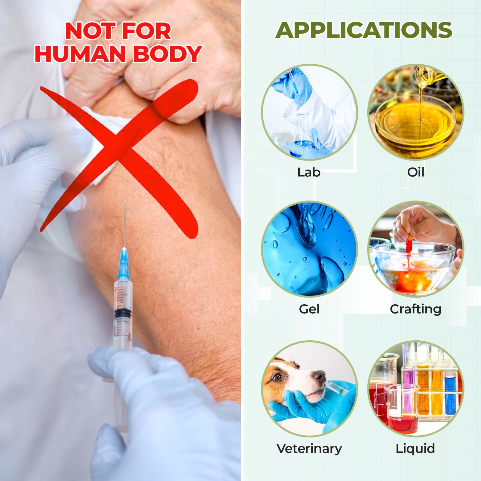 10 pack 1ml Luer Lock Syringe Shatter & Heat Resistant, Borosilicate Glass