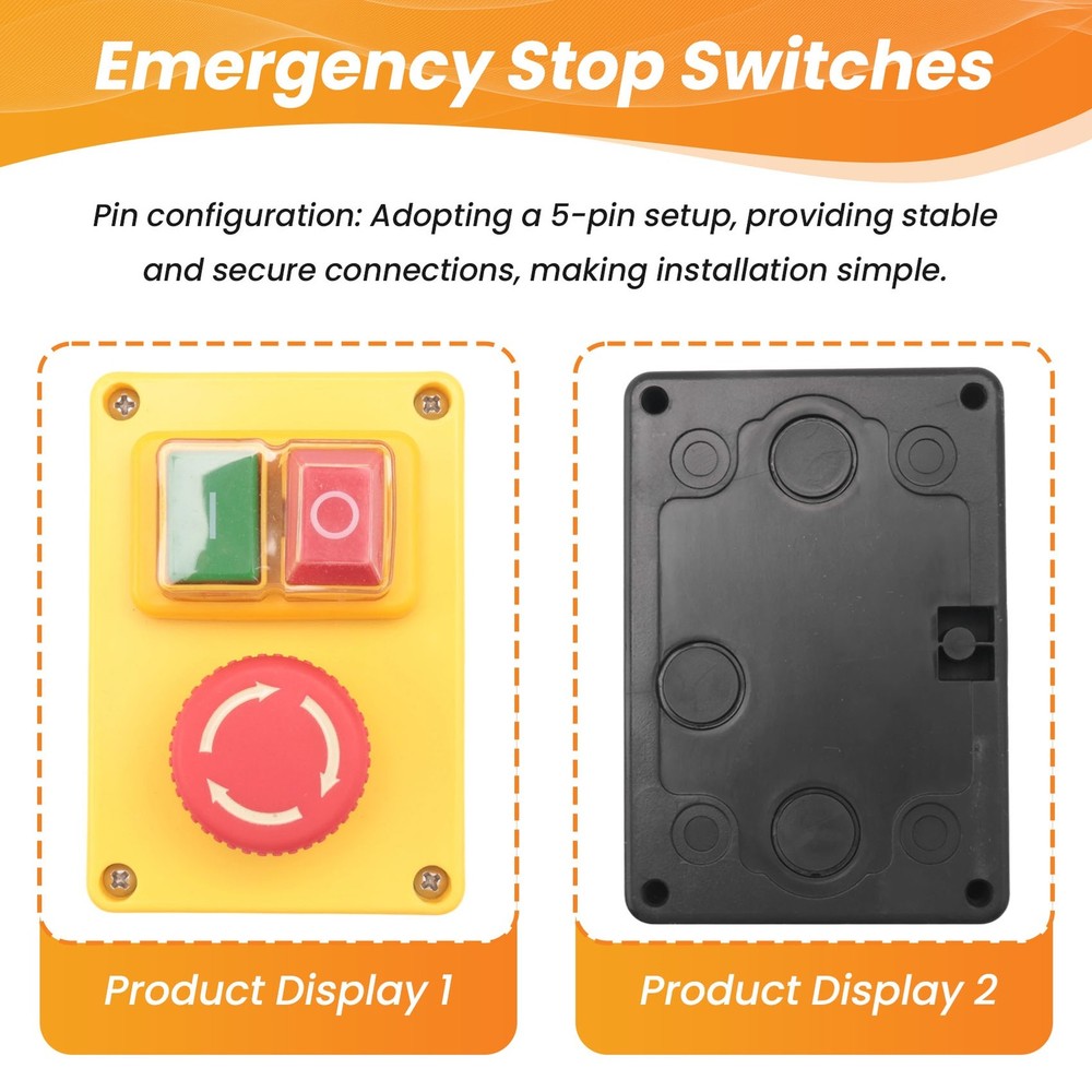 KJD17D 250V 16A Electromagnetic Push Button Switch Emergency Stop Switch f3085
