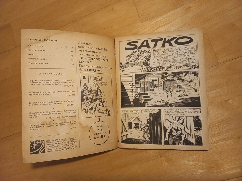 Zagor zenith 96 Satko originale Bonelli