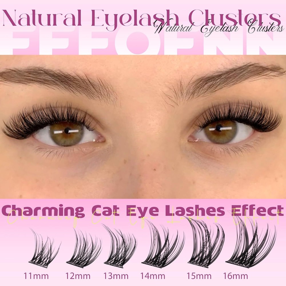 Wispy Lash Clusters Natural Eyelash C Curl Cluster black