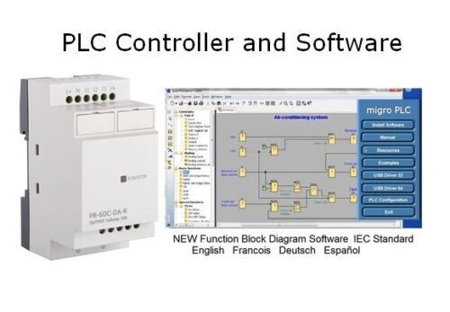 PLC Programmable Logic Controller & Software KIT 12V 24V 4 inputs, 2 Relay out